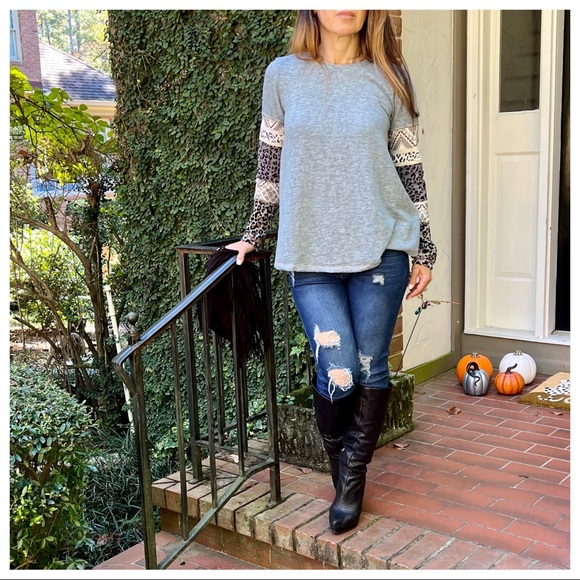 Bohemian Print Fabulous long  contrast detail sleeves perfect top - Picture 4 of 7